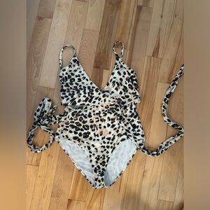 Aerie one piece full coverage wrap swimsuit